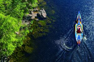 Kayak <span class=keywords><strong>gonflable</strong></span> en PVC de haute qualité, monoplace, avec plancher pneumatique haute pression, canoë avec rames et pompe pour la pêche et les excursions - Product Image 6