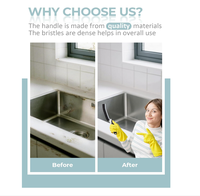Brosse de nettoyage multifonctionnelle en plastique à poils durs pour les fentes, outil de nettoyage durable et écologique pour la salle de bain, l'évier, le robinet, les carreaux