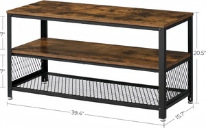 Supporto <span class=keywords><strong>TV</strong></span> per <span class=keywords><strong>TV</strong></span> up 43 pollici robusta Console portaoggetti in metallo piedini regolabili facile montaggio Design industriale mobili da soggiorno - Product Image 6