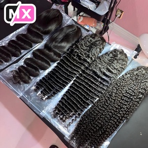 Pelucas de <span class=keywords><strong>Cabello</strong></span> Humano 100% Natural, Ondulado, de 32 Pulgadas, con Frontal de Encaje 13x4, Densidad 180, Ondas de Agua, Doble Trama 15A - Product Image 6