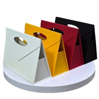 Boîte cadeau vide pliable en carton rigide noir mat de luxe, écologique, avec logo personnalisé haut de gamme, gaufrage et paillettes