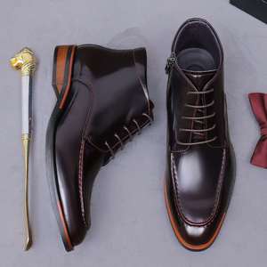 Big Sale Custom Designer Fashion Brand Genuine Leather Business Casual Shoes Style Luxury Shoes Lace up <b>Boots</b> - Product Image 2