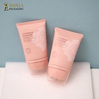 Tube ovale en plastique vide D50 100ml avec 3 billes roulantes, pour massage, masque facial, lotion corporelle, cosmétiques, impression offset