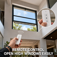 Ventana Panorámica Vertical Motorizada con Elevación Eléctrica, de Aleación de Aluminio, con Control Remoto, Resistente a Huracanes, Moderna, para Balcón de Hotel o Villa
