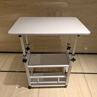 Meuble de chambre à coucher en MDF, bureau mobile réglable en hauteur, table d'appoint multifonctionnelle à roulettes pour ordinateur portable et écriture, idéal pour étudiant