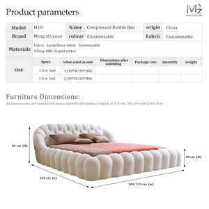 Stoffbezogenes Design-<span class=keywords><strong>Bubble</strong></span>-Bett mit Hochdichtem 45D Schaumstoff und Robustem Metall-Massivholzrahmen – Modern, OEM-Anpassbar, Direkt vom Hersteller - Product Image 4