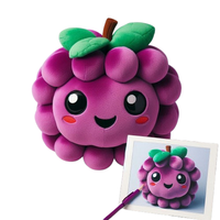 Peluche douce en coton PP, motif raisin, mascotte personnalisée, créez votre propre design, peluche mignonne et kawaii
