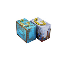 Boîte cadeau de luxe haut de gamme blanche à fentes, finition dorée, cadre photo portable en forme de valise pour les fêtes et mariages
