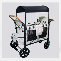 Poussette-chariot multifonctionnelle pliable de style européen 2025 avec auvent, 4 places pour enfants