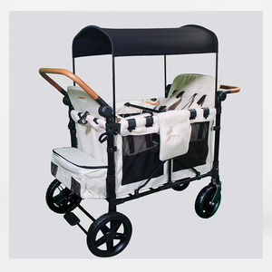 Poussette-chariot multifonctionnelle pliable de style européen 2025 avec auvent, 4 places pour enfants - Product Image 2