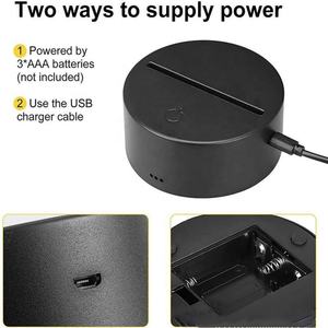 Lámpara Nocturna LED 3D de Acrílico con Base de Madera Táctil, Control Remoto y Cable USB, Venta al Por Mayor - Product Image 3