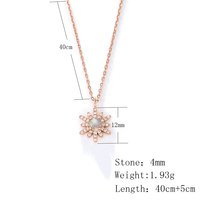 Collier Mlluki en argent sterling 925 avec pendentif fleur de soleil opale et zircon cubique pour femme