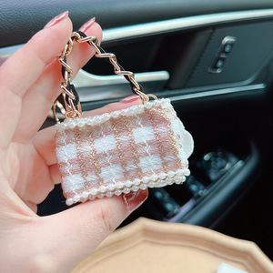 TG-2675 Mini Bag <b>Keyring</b> Coin Purse Bling Crystal Rhinestone Keychain Pendant Bag Shape Key Chain Camellia Flower Keychain - Product Image 4