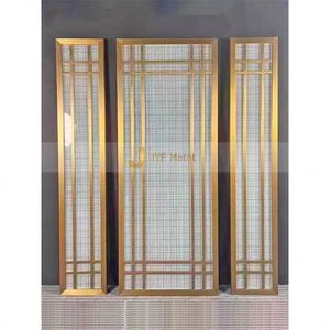 LL95 Factory OEM Stainless Steel Metal Glass Translucent <b>Screen</b> Partition Waterproof Movable Customized Design Room Dividers - Product Image 1