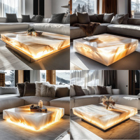 Prix bon marché Onyx blanc pur cristal translucide dalle d'onyx de marbre blanc pour panneaux muraux intérieurs