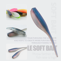 LUSHAZER 20pcs 40pcs Appâts de Pêche Larve Leurre Souple 50mm 1g Isca Artificiel PVC Caoutchouc Souple Plastique Leurre Ver pour Bar Truite Brochet