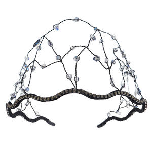 Nouveau serre-tête de mariée transfrontalier européen et américain, tressé à la main en maille, orné de perles de cristal et de <span class=keywords><strong>fil</strong></span> de cuivre enroulé, fait main et perlé - Product Image 5