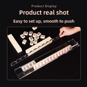 Regla de Mahjong Acrílica, Diseño Magnético de Ondas para Alineación de Fichas Americanas, Color Transparente de Caparazón de Tortuga - Product Image 4