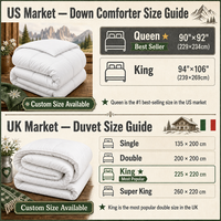Couette d'hiver extra chaude 90% duvet de canard, taille King, avec compartiments, en coton anti-duvet, épaisse, vente en gros