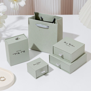 Caja de Joyería de Papel con Cajón Deslizante de la Marca de Moda Personalizada Everwin, Forro de Algodón, Bolsa de Regalo con Logotipo, Forma Rectangular, Estilo Popular - Product Image 3