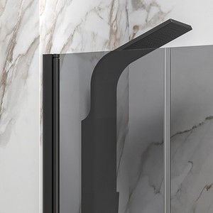 Kamalu KSAL2800AN Porta Doccia Scorrevole Moderna 120-125cm Senza Telaio in Vetro Fumé da 6mm per Bagno o Hotel - Product Image 4