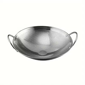 Sartén de panal de acero inoxidable antiadherente con mango, resistente a los arañazos, para cocinar, pasta, bistec, gachas, ramen, 29cm/11 pulgadas, 1 unidad - Product Image 6