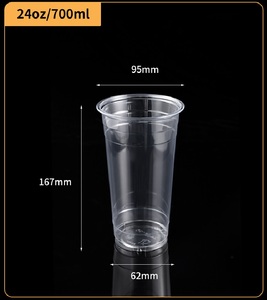 Copo Transparente para Bebidas Frias com Tampa, Personalizado com Logo, Vendas Quentes, 95 mm, 12 oz, 16 oz, 20 oz, 24 oz, Café, Chá, Chá com Leite - Product Image 6