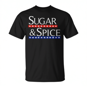 T-shirt Sugar And Spice, design patriotique, noir, unisexe, pour adultes - Product Image 2
