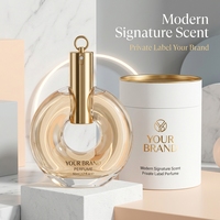 Flacon de parfum personnalisé 50 ml en verre transparent imprimé UV, design minimaliste, bouchon à pression en métal, échantillonnage d'art graphique, logo personnalisé