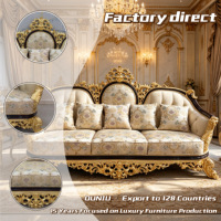 Ensemble de canapés sculptés à la main de style royal antique turc du Moyen-Orient, meubles de salon de luxe