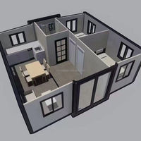 Maison mobile en conteneur extensible à deux chambres, 40 pieds, structure en acier, résistante aux tremblements de terre, appartement de parc, centre commercial