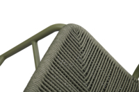 et élégante pour patio d'hôtel, tabourets de bar sans accoudoirs pour jardin extérieur en aluminium vert avec corde haute