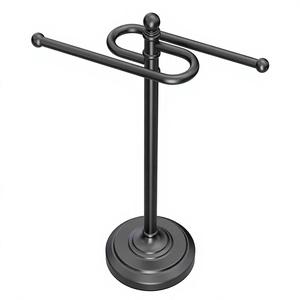 <b>Towels</b> Hand <b>Towels</b> and Bath <b>Towels</b> Wholesale Modern Bathroom <b>Towel</b> Rack Wall Mounted Black Metal Rolled <b>Towel</b> Storage Holder - Product Image 1