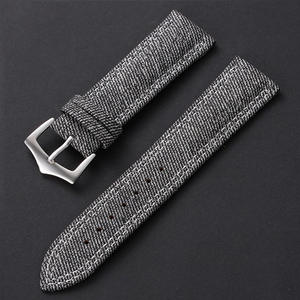 ライオンルム レザーウォッチストラップ 新型高級キャンバスウォッチストラップ 18mm 20mm 22mm デニムウォッチバンド アクセサリー 工場卸売 - Product Image 6