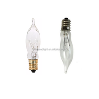C18 Punta de llama incandescente 120V 7,5 W Candelabro E12 Base de tornillo Bombilla de filamento LED transparente