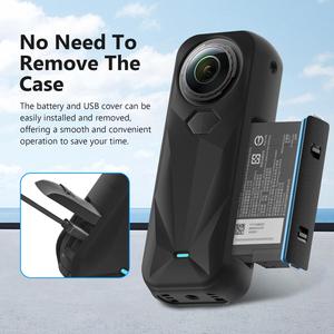 PULUZ シリコン保護ケース レンズカバー付き Insta360 X5 耐衝撃 落下防止 傷防止 カメラケース - Product Image 5