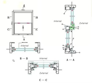 UPVC Single <b>Slide</b> Window Plastic Tilting Leaf One Hung Unit 82 Type Multi Cavity Polyvinyl Chloride Upright <b>Swing</b> Window - Product Image 2
