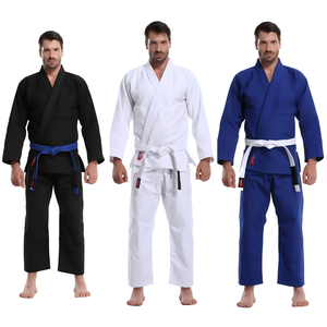 Venta al por Mayor, Entrega Rápida, Kimono de Jiu Jitsu Brasileño, 100% Algodón, Logotipo Personalizado, <span class=keywords><strong>Kimonos</strong></span> de Jiu Jitsu Negros, Azules y Blancos - Product Image 1