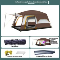 Tente de camping en gros série 096 pour 3 à 12 personnes, ensemble complet extérieur, deux chambres et un salon, tente de parc portable quatre saisons
