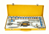 Juego de Llaves Multifuncional para Reparación de Automóviles, Caja de Herramientas Manual Universal, Herramientas Manuales Pequeñas, Incluye Juego de Vasos, OEM de Fábrica, 24 Piezas