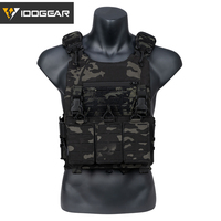 IDOGEAR Gilet tactique modulaire Molle à dégagement rapide pour entraînement au combat, porte-plaques de paintball avec triple pochette pour chargeurs