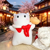 Mascotte gonflable en peluche courte en forme d'animal de dessin animé pour la décoration d'ouverture de bar