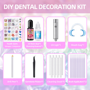Kit de Gros pour Bijoux Dentaires avec Colle et Outils, Strass en Cristal à Dos Plat pour Décoration Dentaire, Kit de Démarrage pour Bijoux Dentaires - Product Image 2