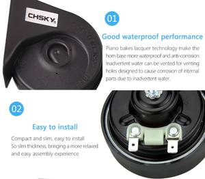 CHSKY 12V klaxon de voiture haute qualité voix forte escargot klaxon croustillant élégance noir haut-parleur électrique spécial pour <span class=keywords><strong>Nissan</strong></span> Crisp élégance - Product Image 6