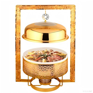 Four à buffet suspendu Hufa en acier inoxydable, circulaire doré, 1500W 3000W, équipement de maintien au chaud pour hôtels et restaurants - Product Image 5