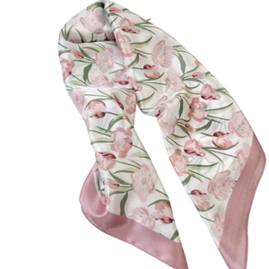 Hot Bán New <span class=keywords><strong>Fancy</strong></span> Hoa Desgin Lụa Tay Cảm Thấy Vuông Khăn Cho Phụ Nữ Poly Satin Đầu Chiếc Khăn Lụa Hijab Mô Hình Thanh Lịch - Product Image 5