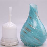 Humidificateur d'air ultrasonique de luxe pour la maison et l'hôtel, en verre, avec 7 lumières LED, couverture de 20 à 80 m², capacité de 101 à 200 ml, diffuseur de 4 heures