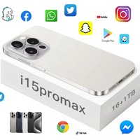 Ponsel Bekas Murah Merek OEM 15Pro Max Smartphone Tidak Terkunci 5G Titanium Alami Versi Cina 8GB RAM Live Streaming A+