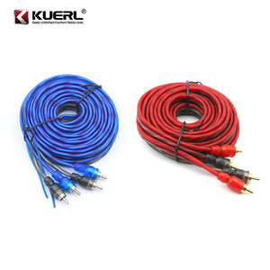 KUERL <b>Car</b> Audio RCA Signal Cable Dual Outlet 2 Channel PVC Sheath Durable For Audio Amplifier Connection - Product Image 1