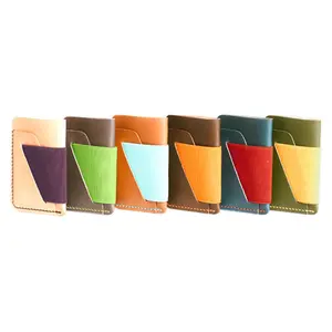 Echtes Leder Slim Wallet Herren Mini Wallet Hochwertige pflanzlich gegerbte Leder hand gefertigte Karten halter Brieftasche mit elastischen